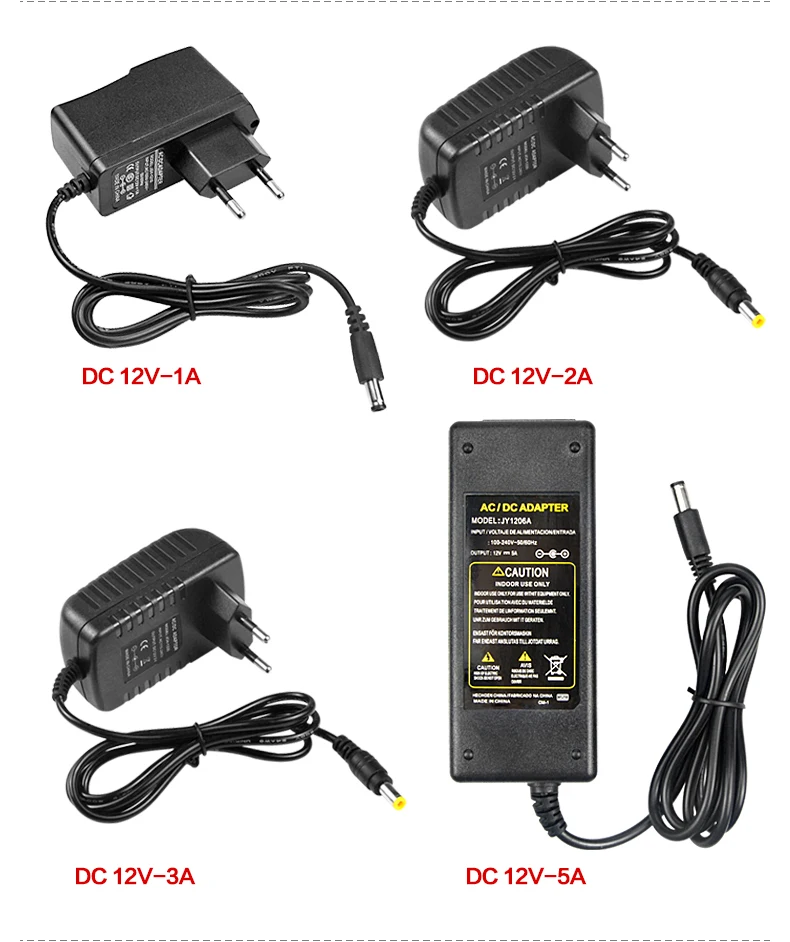 Универсальный трансформатор напряжения 100V 220V to DC 5V 12V 24V преобразователь питания 1A 2A 3A 5A зарядное устройство 5,5mm x 2,1mm