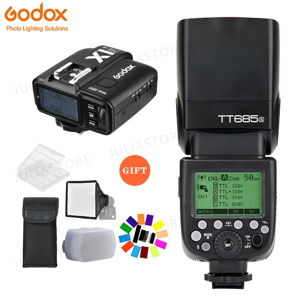 Вспышка Godox TT685S HSS 1/8000S GN60 TTL с беспроводной трансмиттер триггером для Sony DSLR|flash