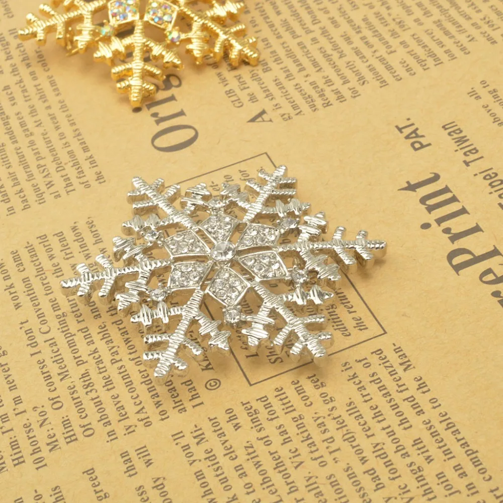 Женские броши Снежинка в стиле ретро стразы хрустальные белоснежная