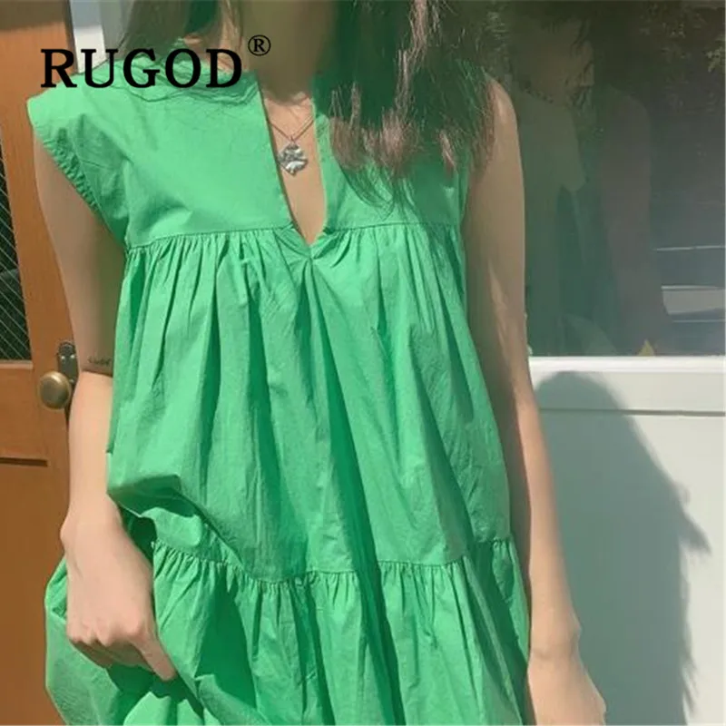 Женское платье-макси RUGOD однотонное платье без рукавов в Корейском стиле 2019 |