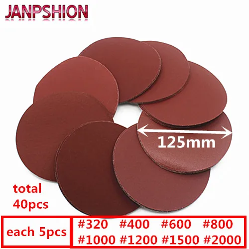 JANPSHION 40 шт красная круглая наждачная бумага самоклеющаяся шлифовальная для