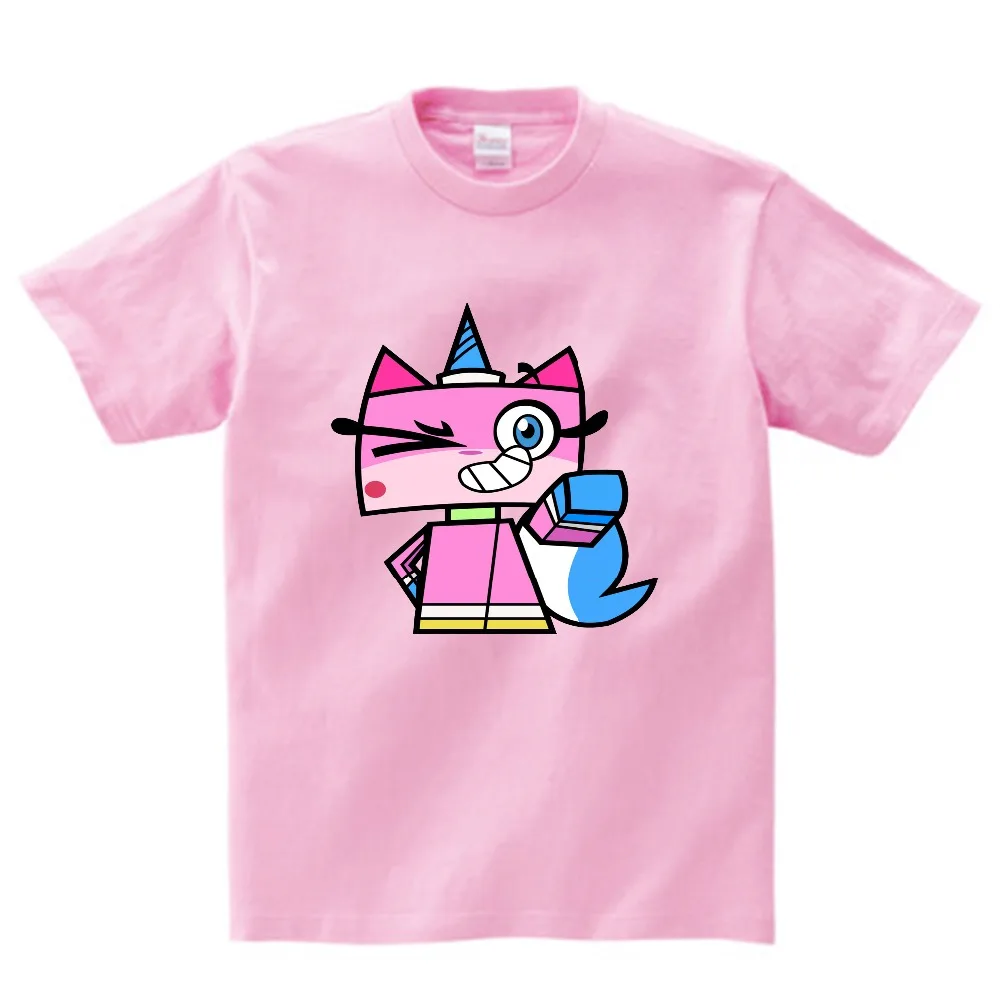 

Girl cute digital printed T shirt Unikitty Cartoon T-shirt children 100% cotton summer t shirt boy girl Round Neck tee 3T-8T NN