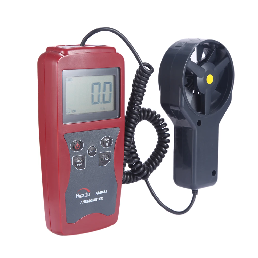 Ручной цифровой профессиональный Анемометр Nicetymeter AM821 с ЖК дисплеем измеритель