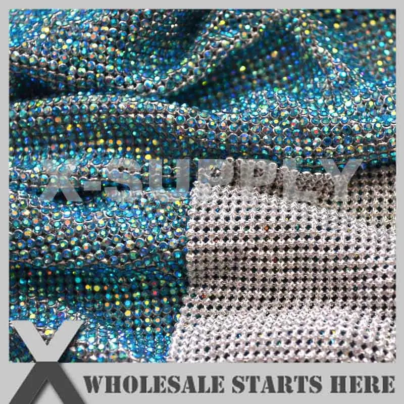3 мм AB Цвета гибкие металлические стразы из сетчатой ткани в алюминиевая Базовая