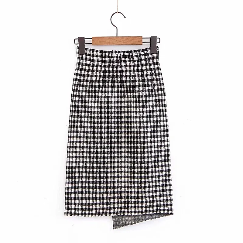 Hot sale Z0912T8 temperament of Europe and the United States fall 2018 new grid knitted skirts # 6021 | Женская одежда