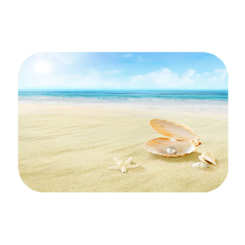 Коврик фланелевый с принтом для пляжа летний коврик морскими звездами напольный