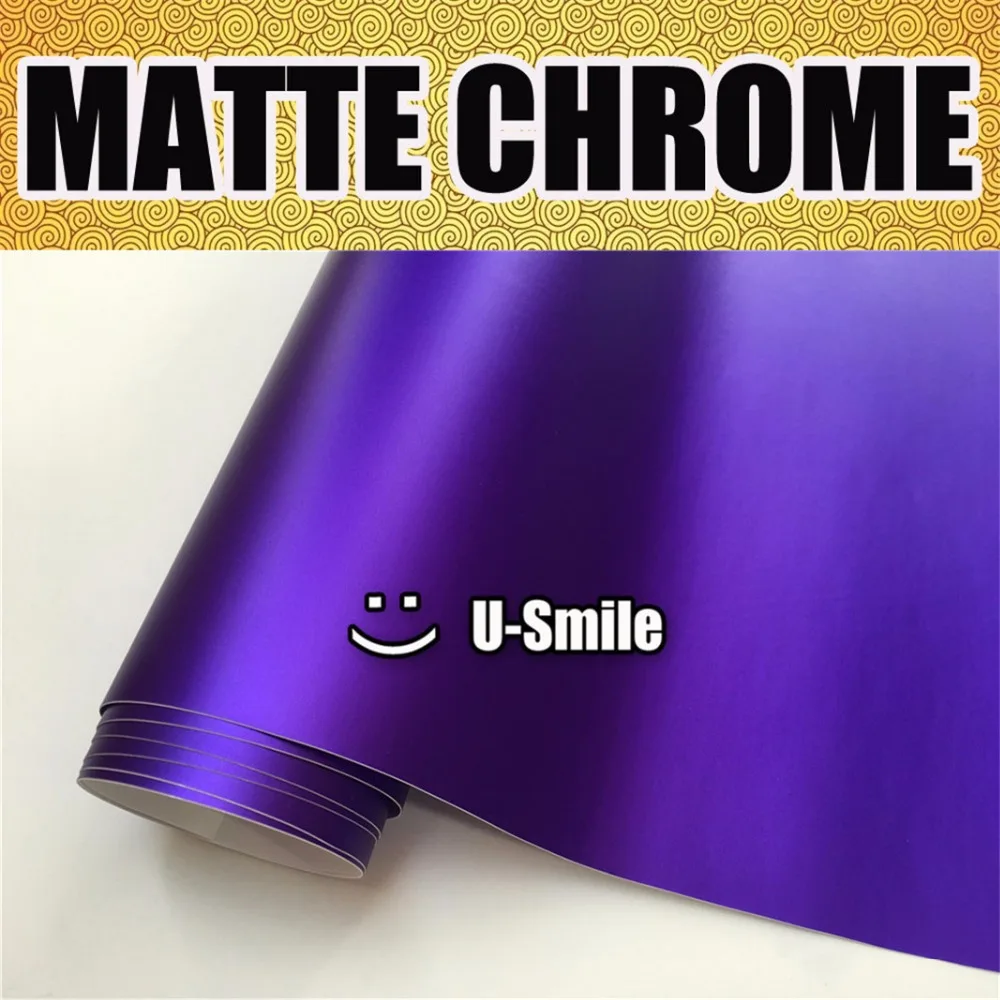 

Premium Matte Satin Chrome Violet Vinyl Wrap Film Roll Sticker Bubble Free Car Decal