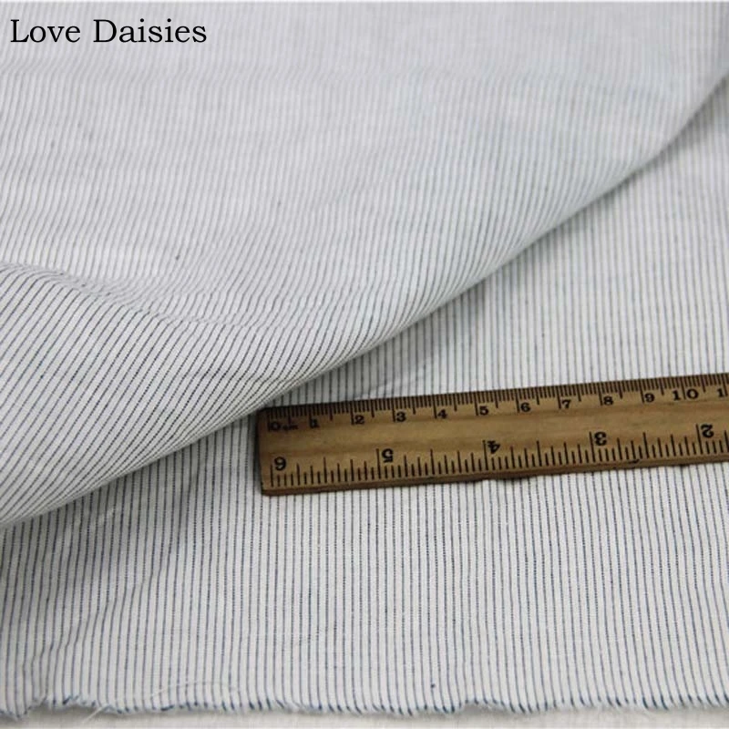 

100% Cotton Yarn Dyed WHITE Dark Green Slim Stripe Thin fabric for DIY Summer Apparel Blouse Dress Shirt Handwork Craft Tissue