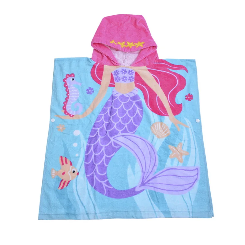 Urijk Microfiber Fabric Beach Towel Hooded Cartoon Kids Bath Water Absorbent For Children 145x70cm | Дом и сад