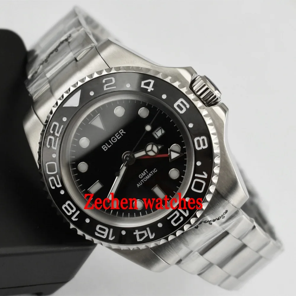 43 мм Bliger DG3804 GMT автоматические механические светящиеся мужские часы наручные |