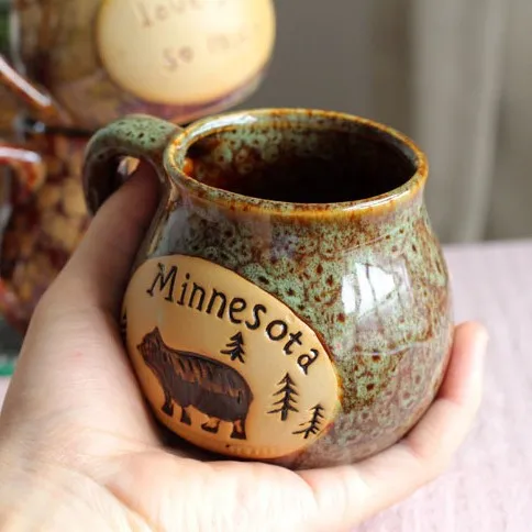 Диаметр 10*8.5 см Медведь/Бабочка/Оболочка Окрашена Фарфор Тату Чашка Кофе с