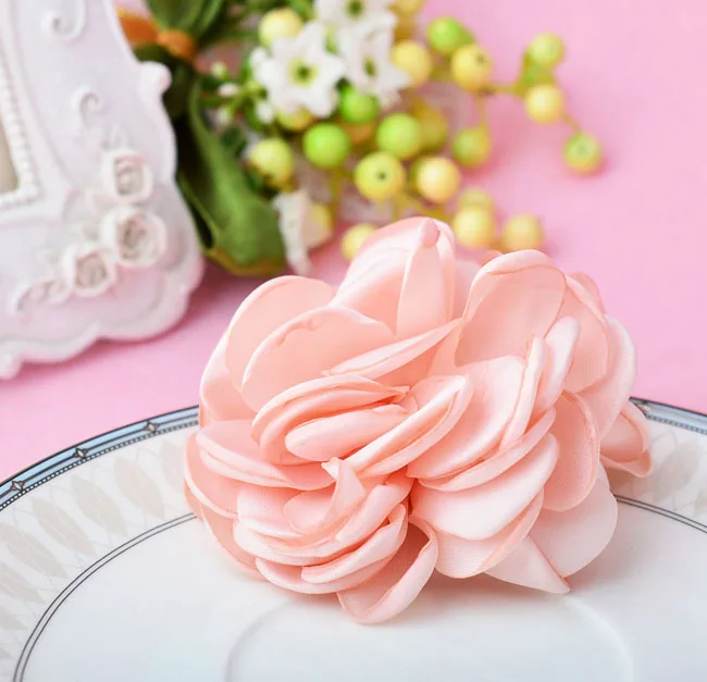

30 pcs/lot , 2.75" satin burned flower hair clip