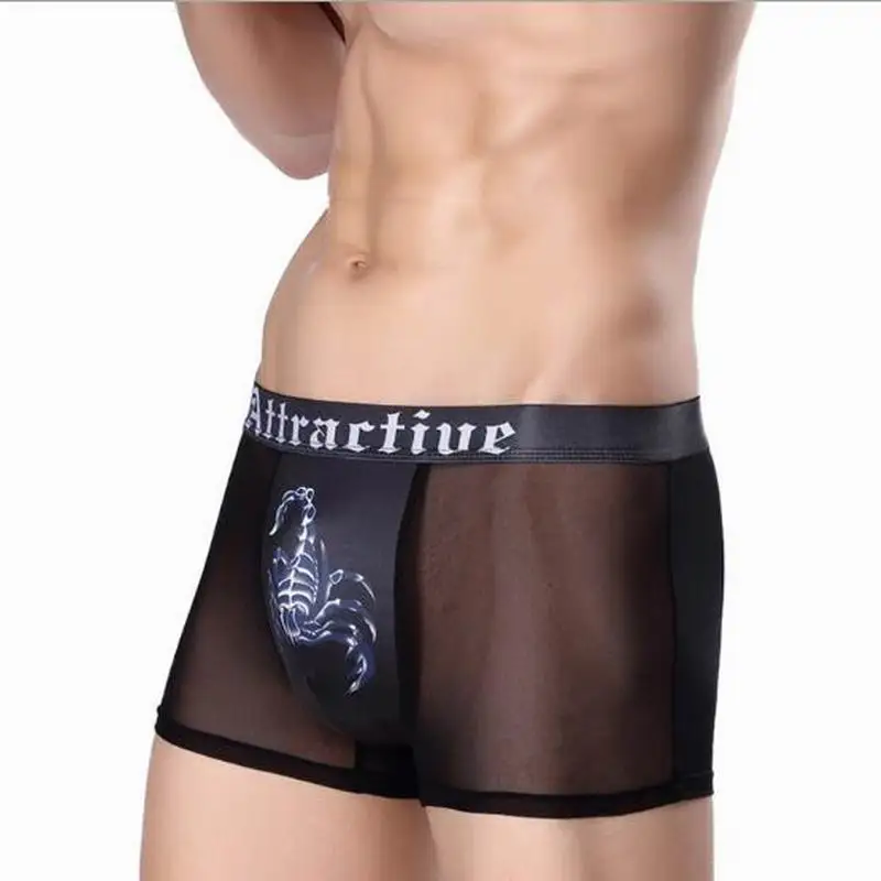 Мужские сексуальные шелковые Дышащие Боксеры Горячая Распродажа нижнее белье со