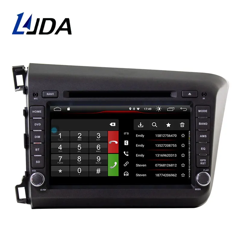 Автомагнитола Carplay DSP 2 Din Android 11 0 для HONDA Civic 2012-2015 Wi-Fi автомобильный мультимедийный