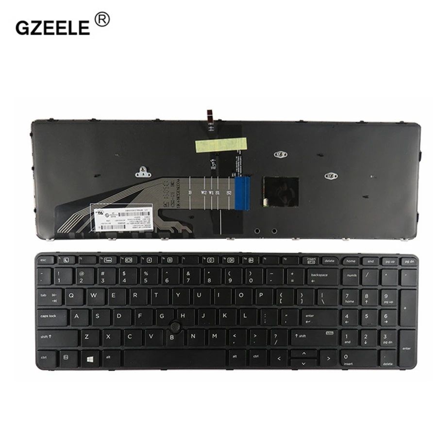 GZEELE для hp Probook 650 G2 655 G2 US черная клавиатура для ноутбука с подсветкой с указателем блестящая рама нам подсветка
