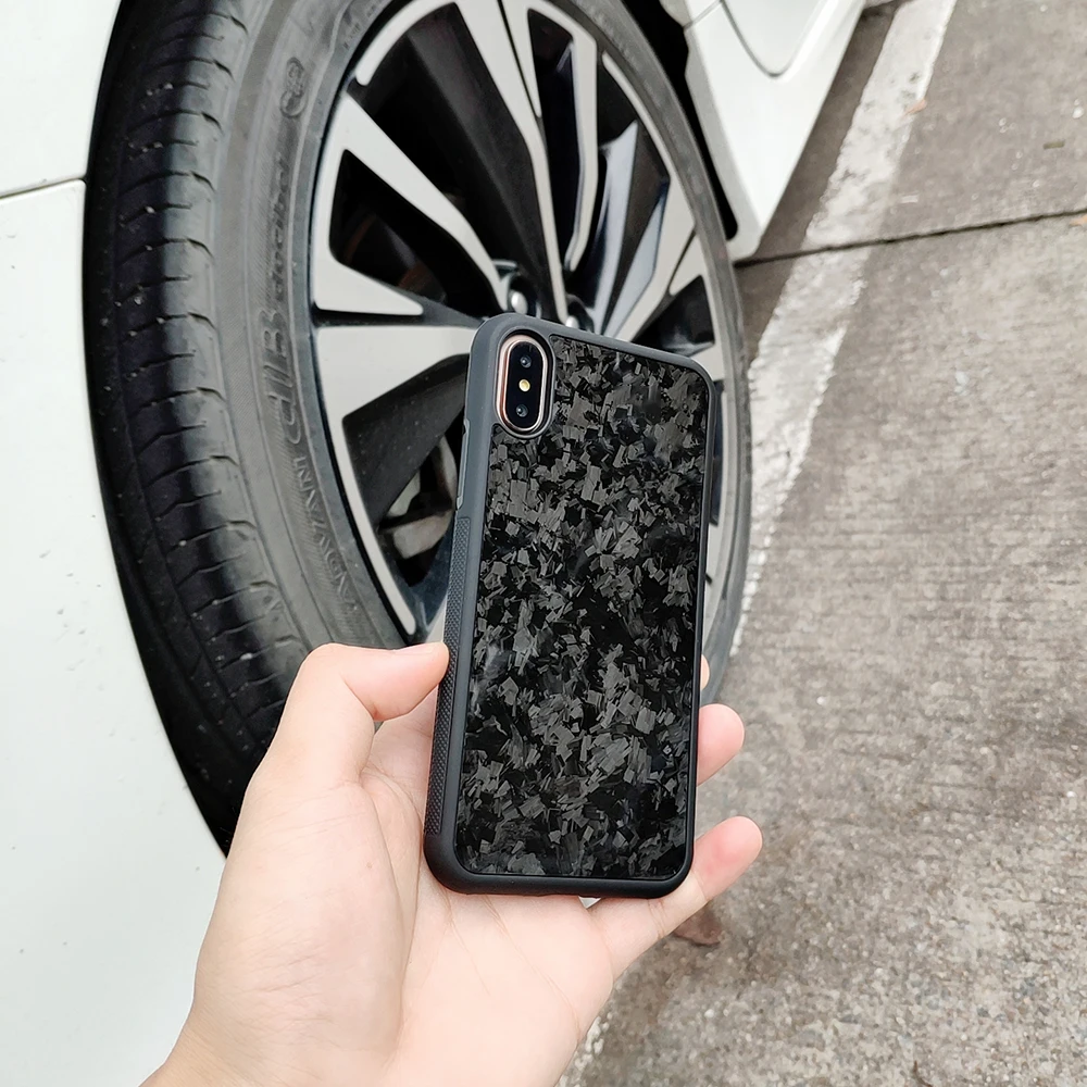 Противоскользящий чехол из настоящего кованого углеродного волокна для iPhone X XS XR с мягким TPU для iPhone 7 8 7 Plus 8 Plus Xs max чехол