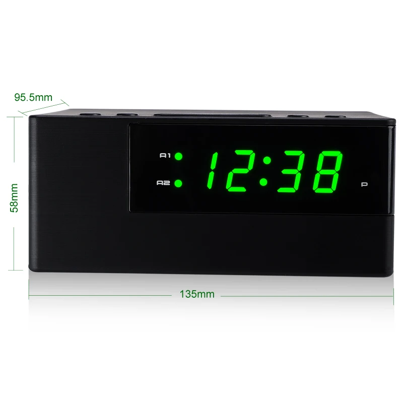 LED простой двойной будильник Повтор Будильник мобильный телефон USB зарядка