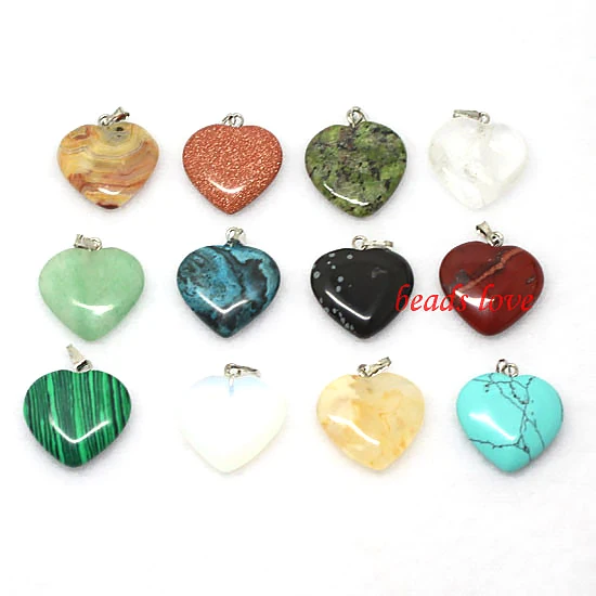 18 стилей подвески из натурального камня 12 шт многоцветные круглые