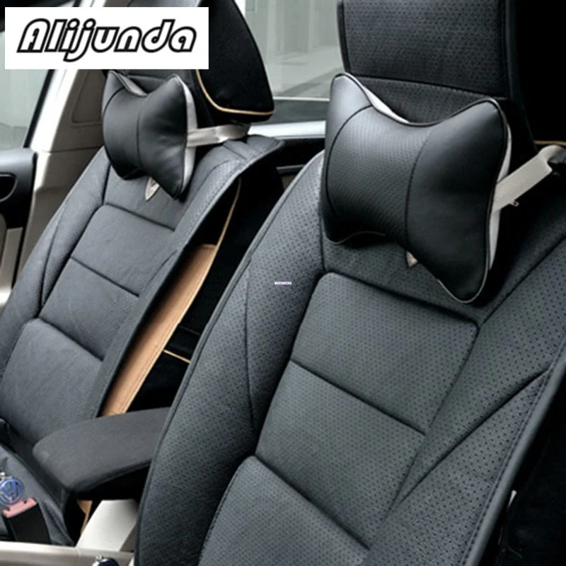 

2pcs artificial leather neck headrest breathable car pillow for Ford Focus Fusion Escort Kuga Ecosport Fiesta Falcon EDGE/Explor