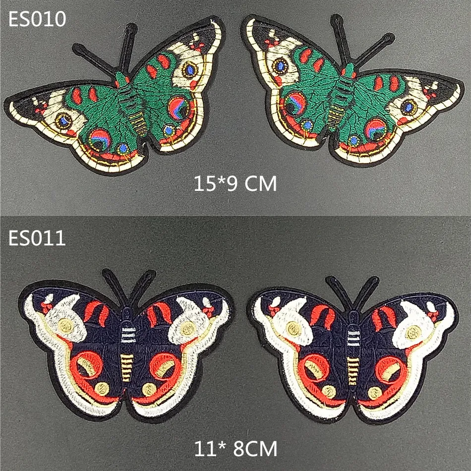 2 шт./лот нашивка с вышитым утюгом аппликация в виде бабочки клеем для футболки и