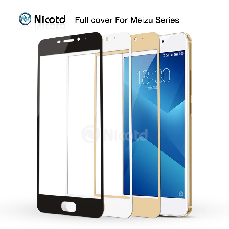 Никотд для Meizu M5C M5S цветной 2.5D полное покрытие закаленное стекло Защита экрана