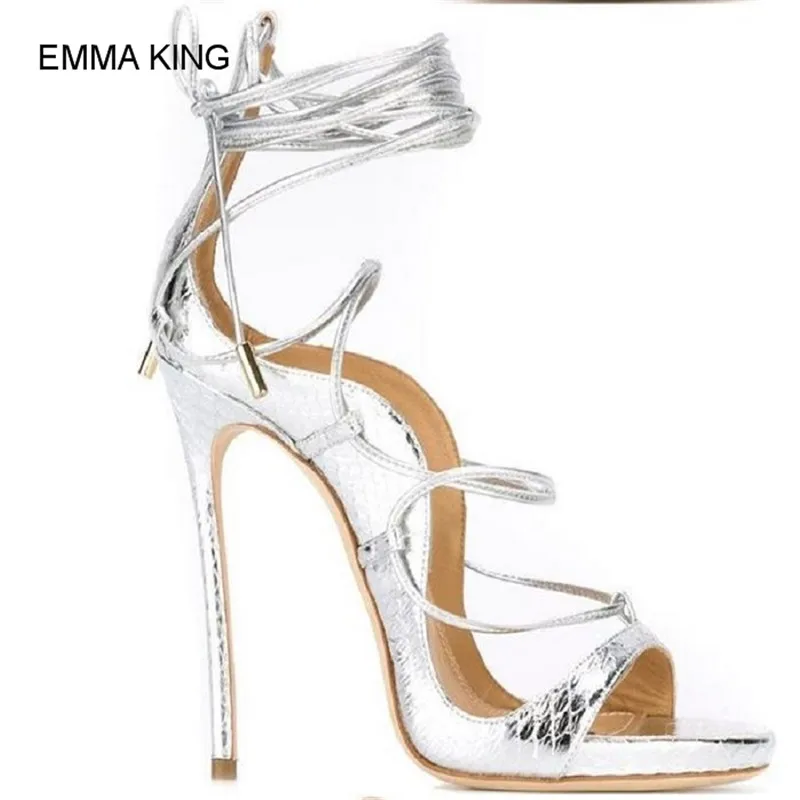 Emma king/пикантные однотонные высокие сандалии из искусственной кожи с