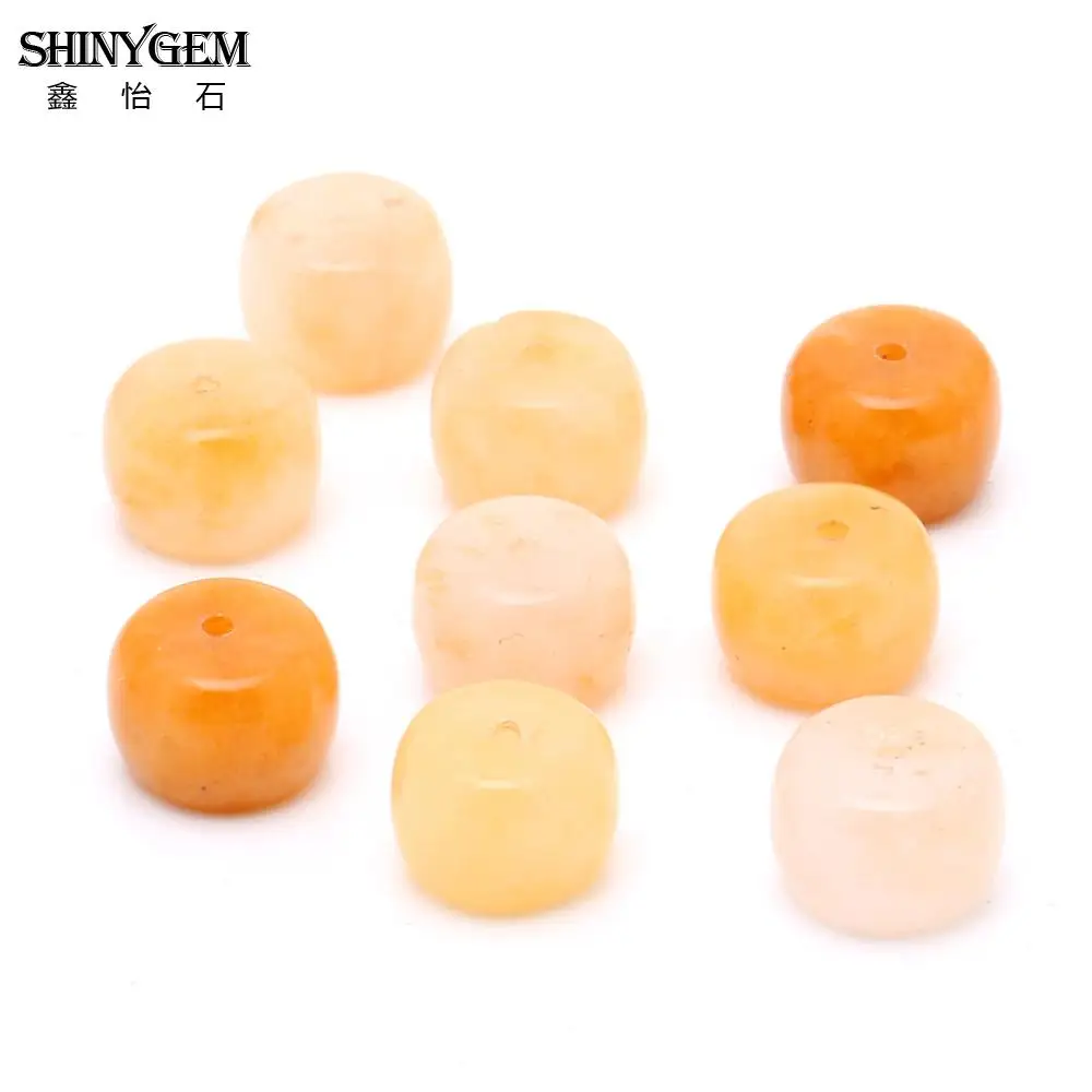 Бусины из желтого нефрита ShinyGem 7*9 мм оптовая продажа маленькие плоские круглые