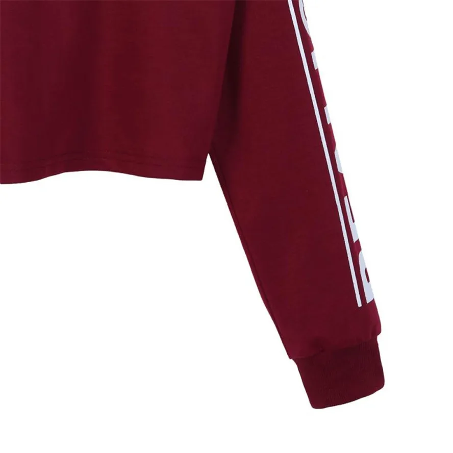 

FREE OSTRICH Blouse 2017 Women Sweatshirt Hoodies Letter O Neck Long Sleeve Pullover Top Blouse Sweatshirt Dropshipping De9