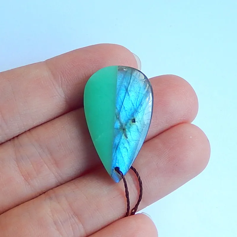 Подарок на день рождения натуральный драгоценный камень Chrysoprase лабрадорит