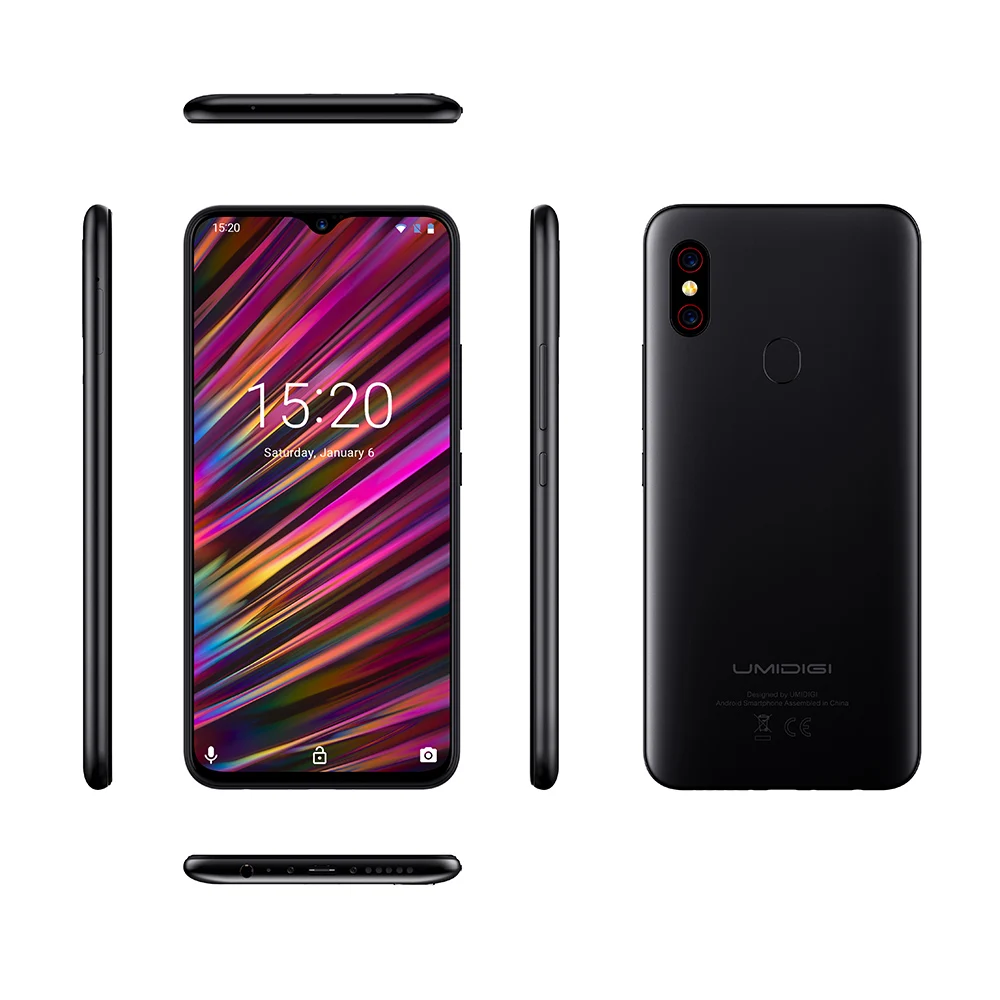 UMIDIGI F1 Play 6.3inch FHD+ 6GB+64GB 48MP Android 9.0 Helio P60 Octa Core 5150mAh 18W OTG NFC 4G Unlocked Smartphone