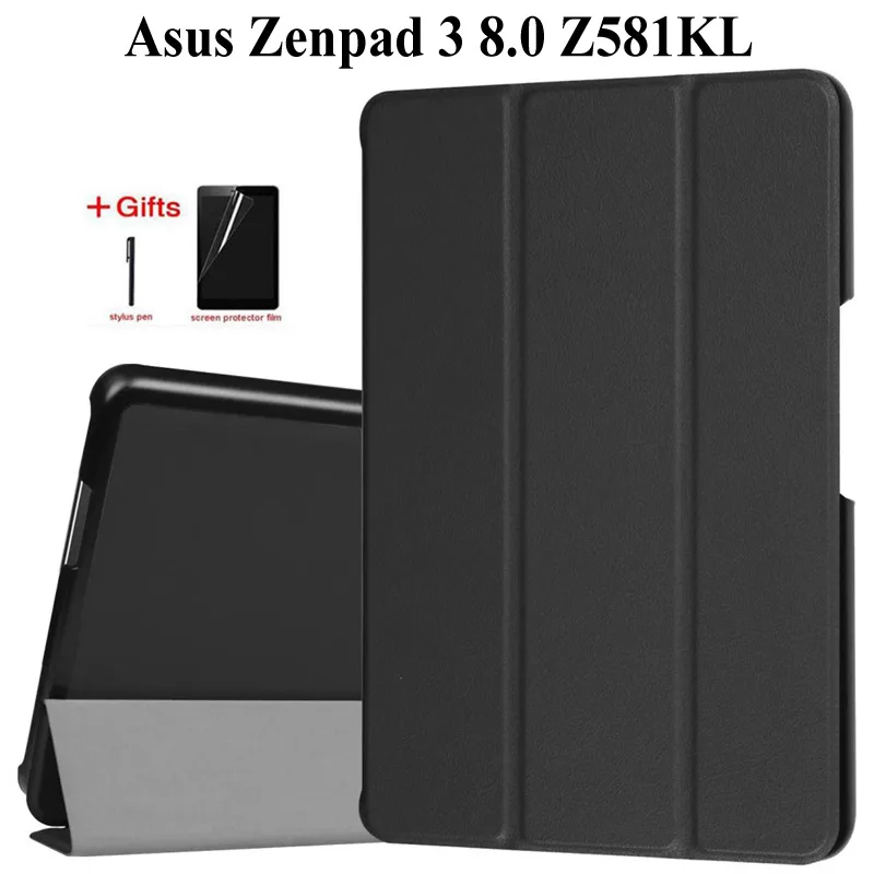 Тонкий складной флип-чехол из искусственной кожи чехол для Asus Zenpad 3 8,0 Z581KL ZT581KL 7,9 дюймов чехол для Asus Z581KL чехол для планшета s+ flim+ ручка