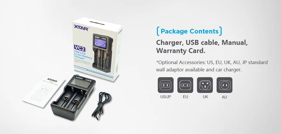 XTAR VC2 VC2 плюс VC4 VC2S VC4S батарея зарядное устройство для 10440/16340/14500/14650/18350/18500/18650/18700/21700/20700/17500