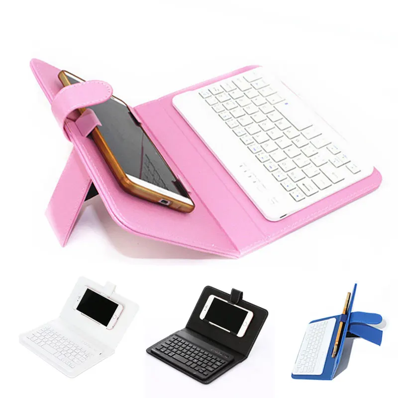 Беспроводная клавиатура Bluetooth из искусственной кожи чехол для iPhone Android