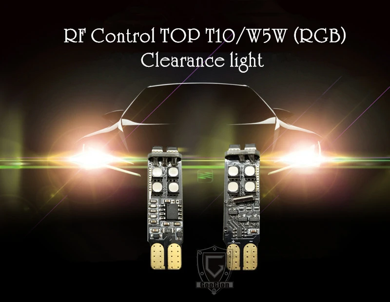 GOOGION RGB W5W T10 РЧ контроль светодиодный Габаритные фонари для автомобиля RGB T10 светодиодный 194 168 лампочка дистанционного управления салона автомобиля источник освещения автомобиля-Стайлинг