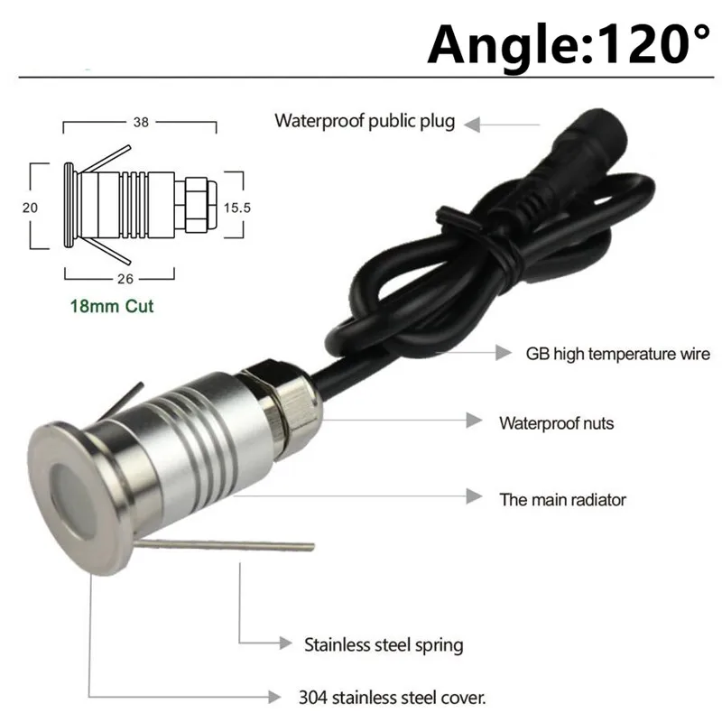6 шт. 1 Вт CREE LED подземный свет напольный комнатный мини конденсационный наземный