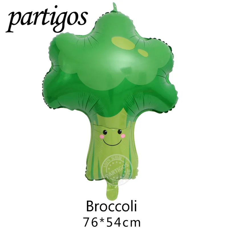 Broccoli 1 шт фрукты овощи шары Для летних вечеринок Декор клубника ананас арбуз мяч гелий Гавайи партия Декор тропические фрукты - Цвет: Broccoli