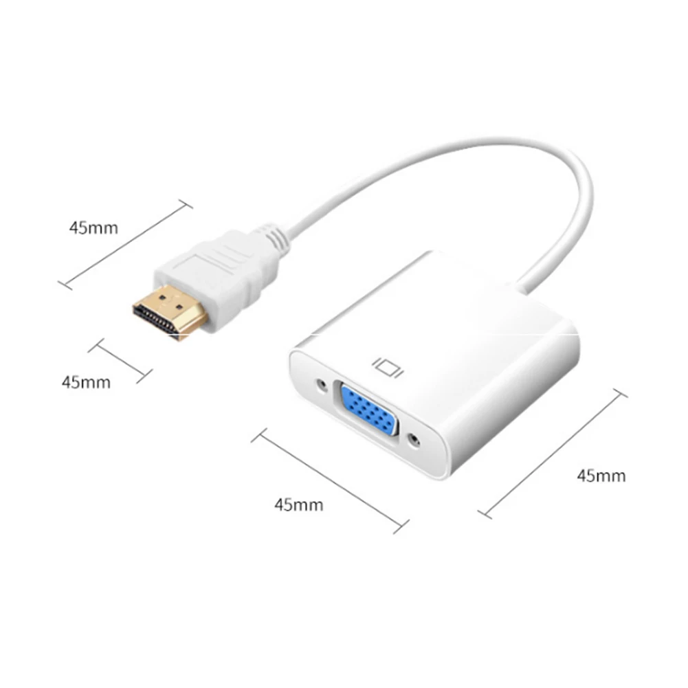 Адаптер hdmi vga Мужской конвертер с разъемом адаптер 1080P цифровой аналоговый видео