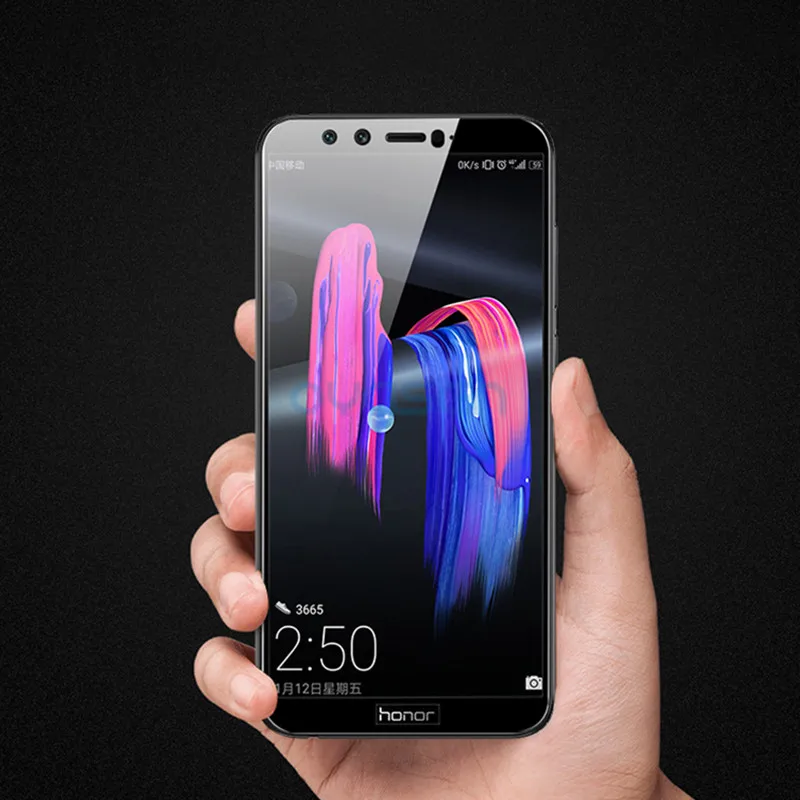 Полное покрытие экрана протектор для Huawei Honor 8 9 Lite V10 9H 2.5D Взрывозащищенный