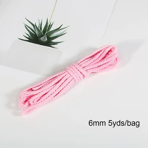 Pink 5 ярдов хлопковое плетение из веревок декоративный витой шнур веревка для украшения ручной работы шнурок для рукоделия моток веревки - Цвет: Pink