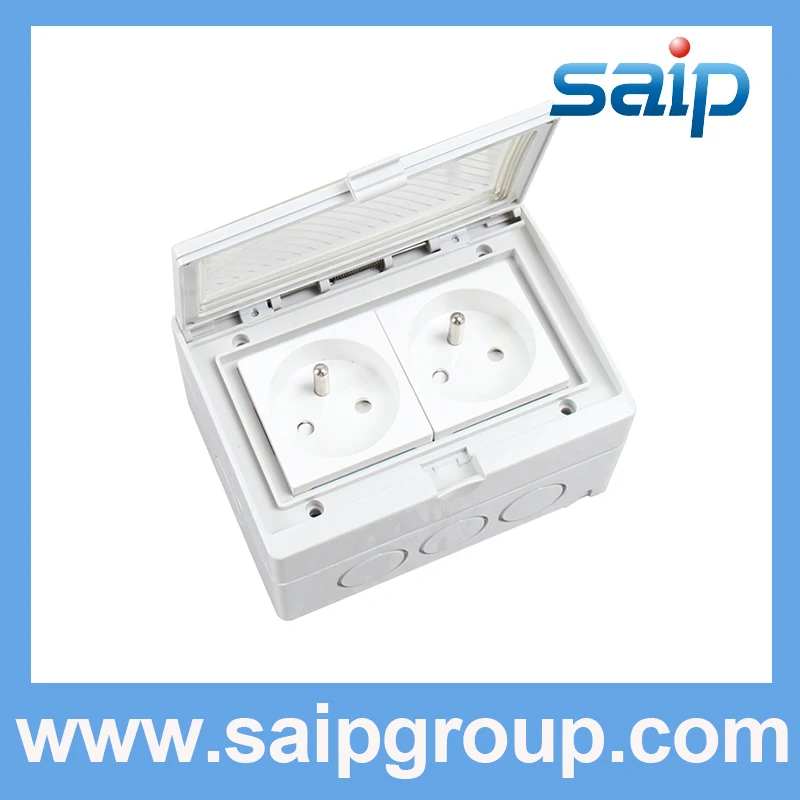 Saipwell ABS material IP55 waterproof French Style Wall Socket 20A 110-250V SP-2FR 2 Gangs / Ways | Обустройство дома