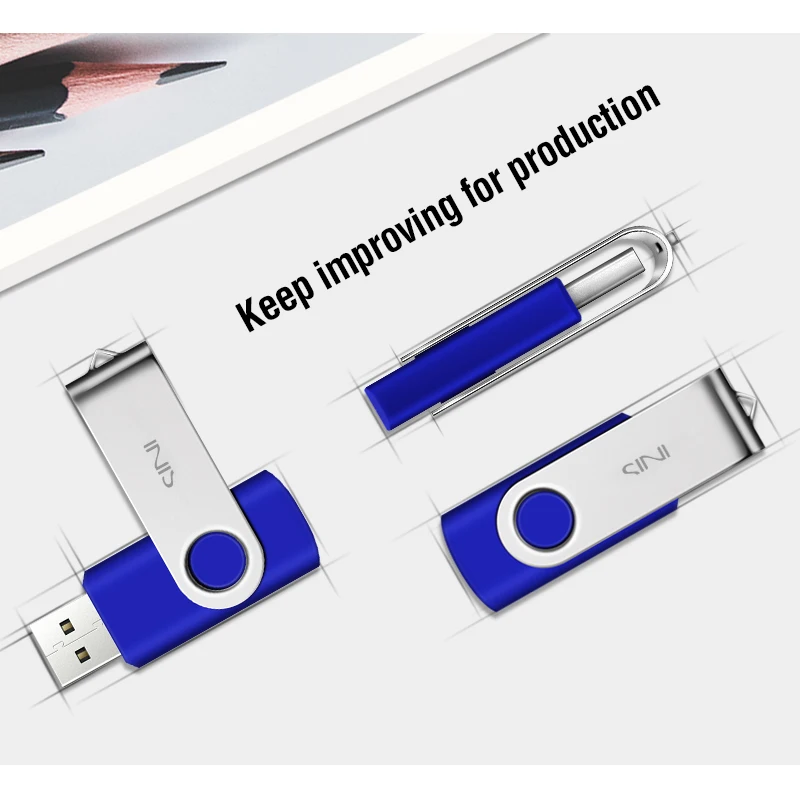 Синий USB флэш накопитель поворотный металлический cle флеш карта памяти 64 ГБ 4 8