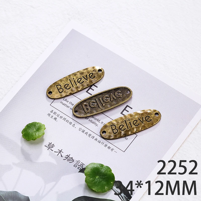 

34*12mm 8pcs Believe Tag Alloy Pendant For Diy Jewelry Making 2 Colors Antique Silver Antique Bronze No.2252