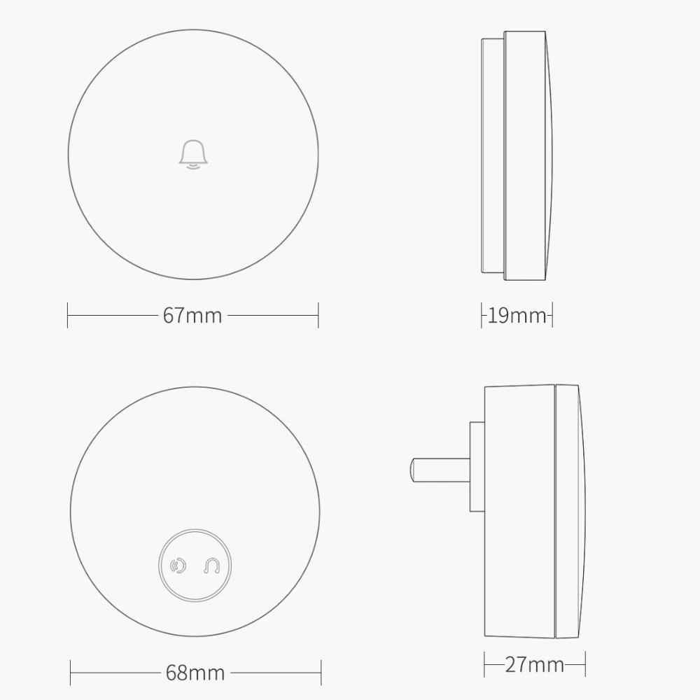 Беспроводной дверной звонок Xiaomi Mijia Linptech Wi-Fi с функцией интеллектуального управления памятью от Mijia 110-240 В переменного тока