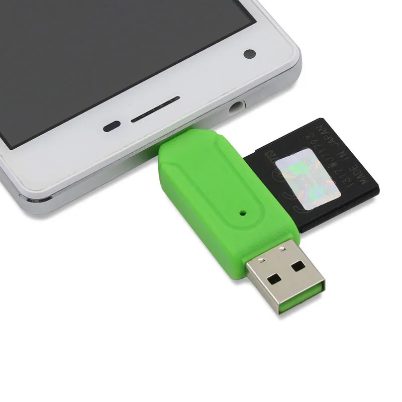 2 в 1 SD TF кард-ридер Micro USB OTG адаптер для samsung Android телефонов компьютер Micro USB зарядное устройство OTG конвертер кард-ридер