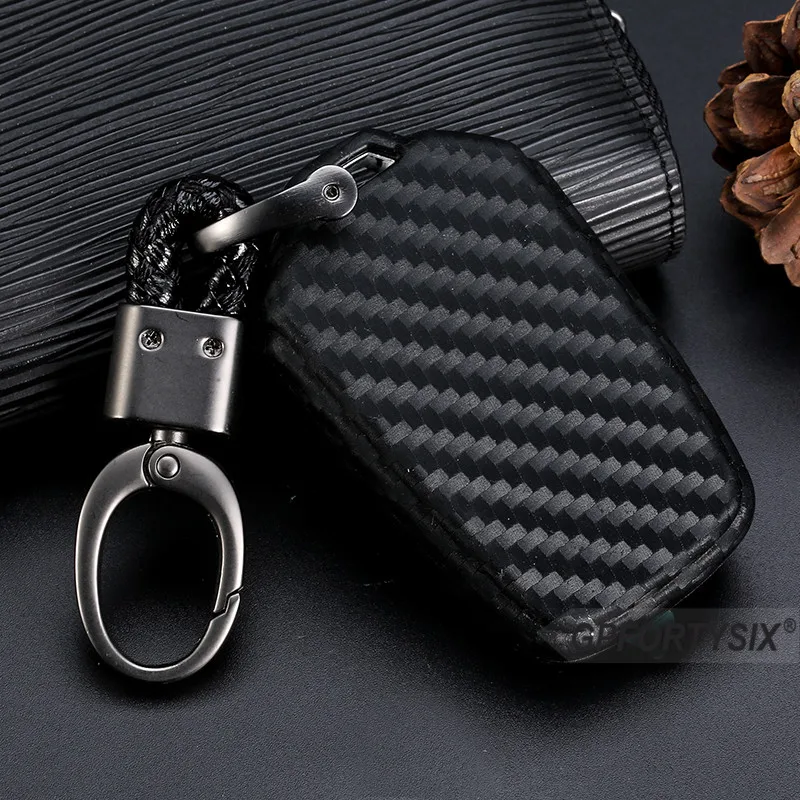 Углеродного волокна рулевого колеса автомобиля силикона чехол для брелка с