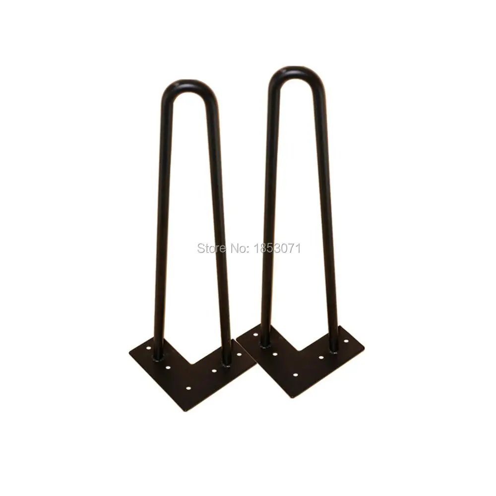 [Free shipping] 4 pcs 16&quot black metal furniture hairpin legs 2-rod/pin style | Мебель