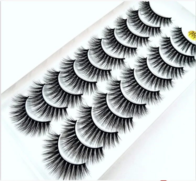HBZGTLAD 1/5/10pairs Real Mink Eyelashes 3D Natural False Eyelashes 3d Mink Lashes Soft Eyelash Extension Makeup Kit Cilios - Color: 132