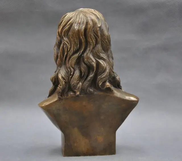 Китайский Старый 8 ''итальянский большой музыкант Niccolo Paganini бюст латунная