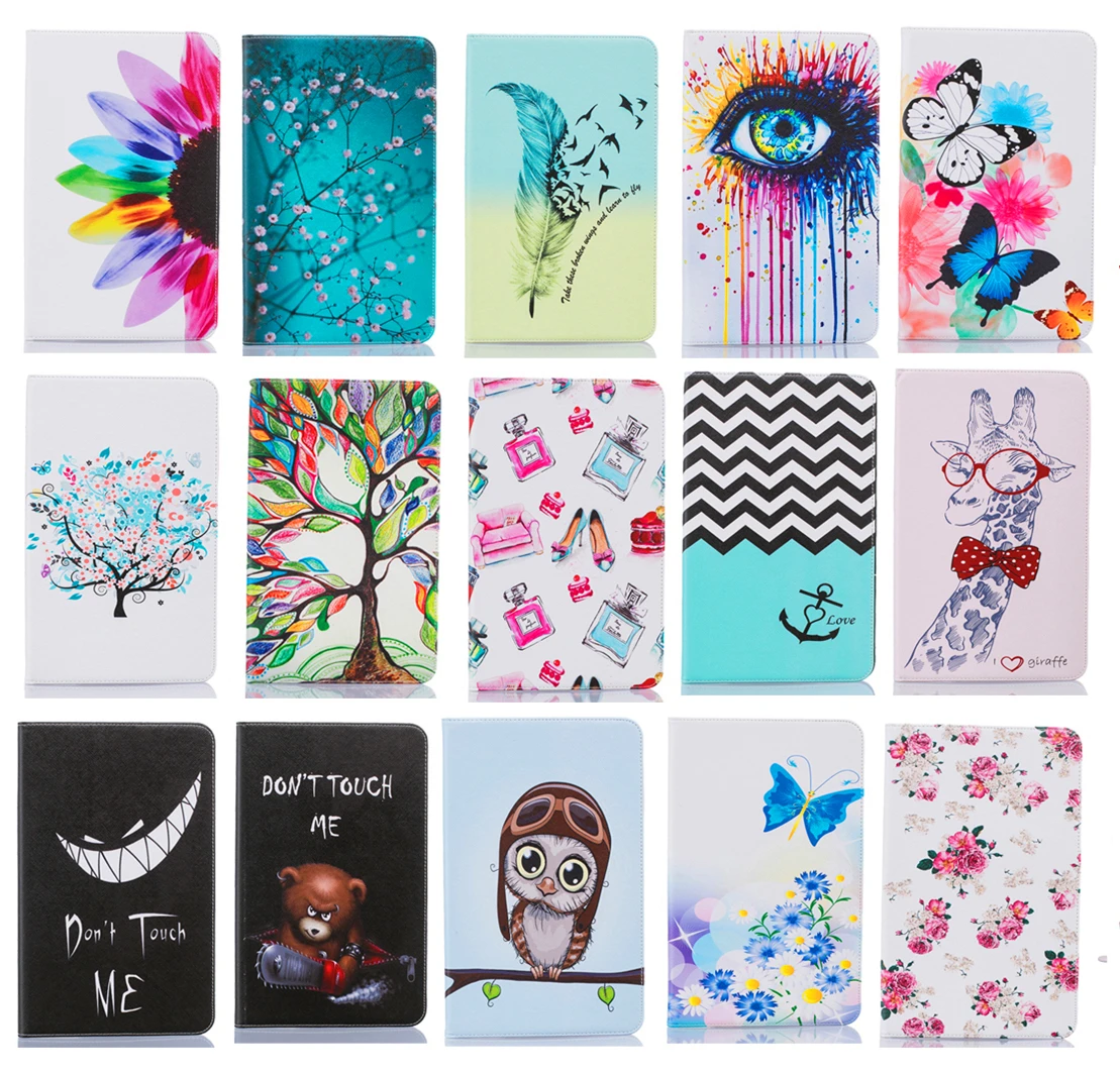 

For Samsung Galaxy Tab A 7.0 SM-T280 SM-T285 funda cartoon print pu Leather cover for Samsung T280 T285 case Tablet cases #R