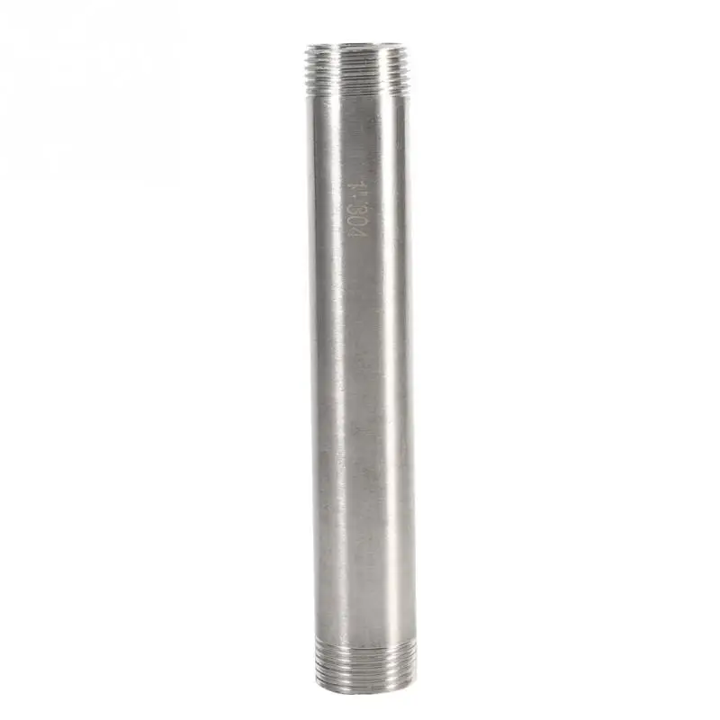 DN25x200mm 20 см 1/" 1/2" 3/" 1" соединитель трубы из нержавеющей стали с наружной резьбой, одинаковые удлинительные фитинги для труб разных размеров - Цвет: DN25x200mm